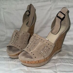 Marc Fisher Suede‎ Ankle Strap Wedges - Hillana